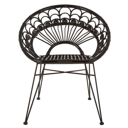 Koh Lanta Black Rattan Nordic Armchair