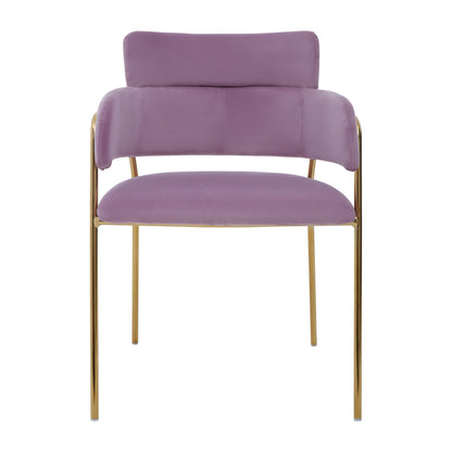 Lorena Pink Velvet Gold Leg Dining Chair | Bali & Blue