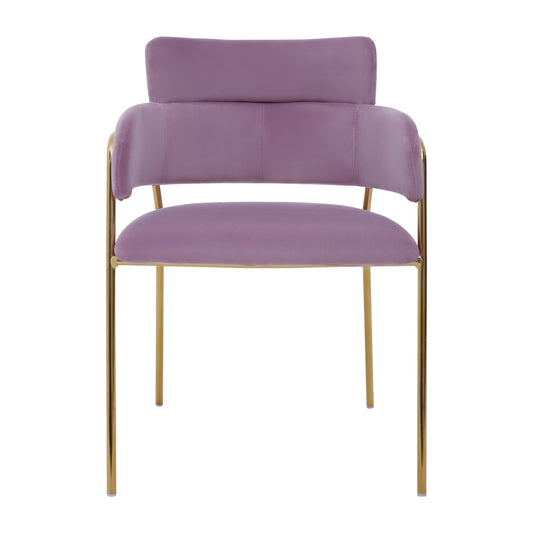 Lorena Pink Velvet Gold Leg Dining Chair | Bali & Blue