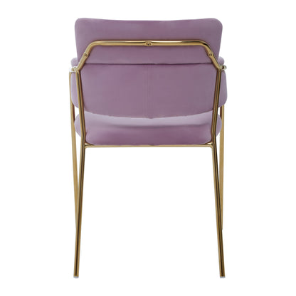 Lorena Pink Velvet Gold Leg Dining Chair | Bali & Blue