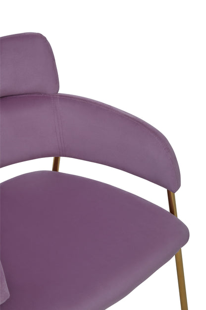 Lorena Pink Velvet Gold Leg Dining Chair
