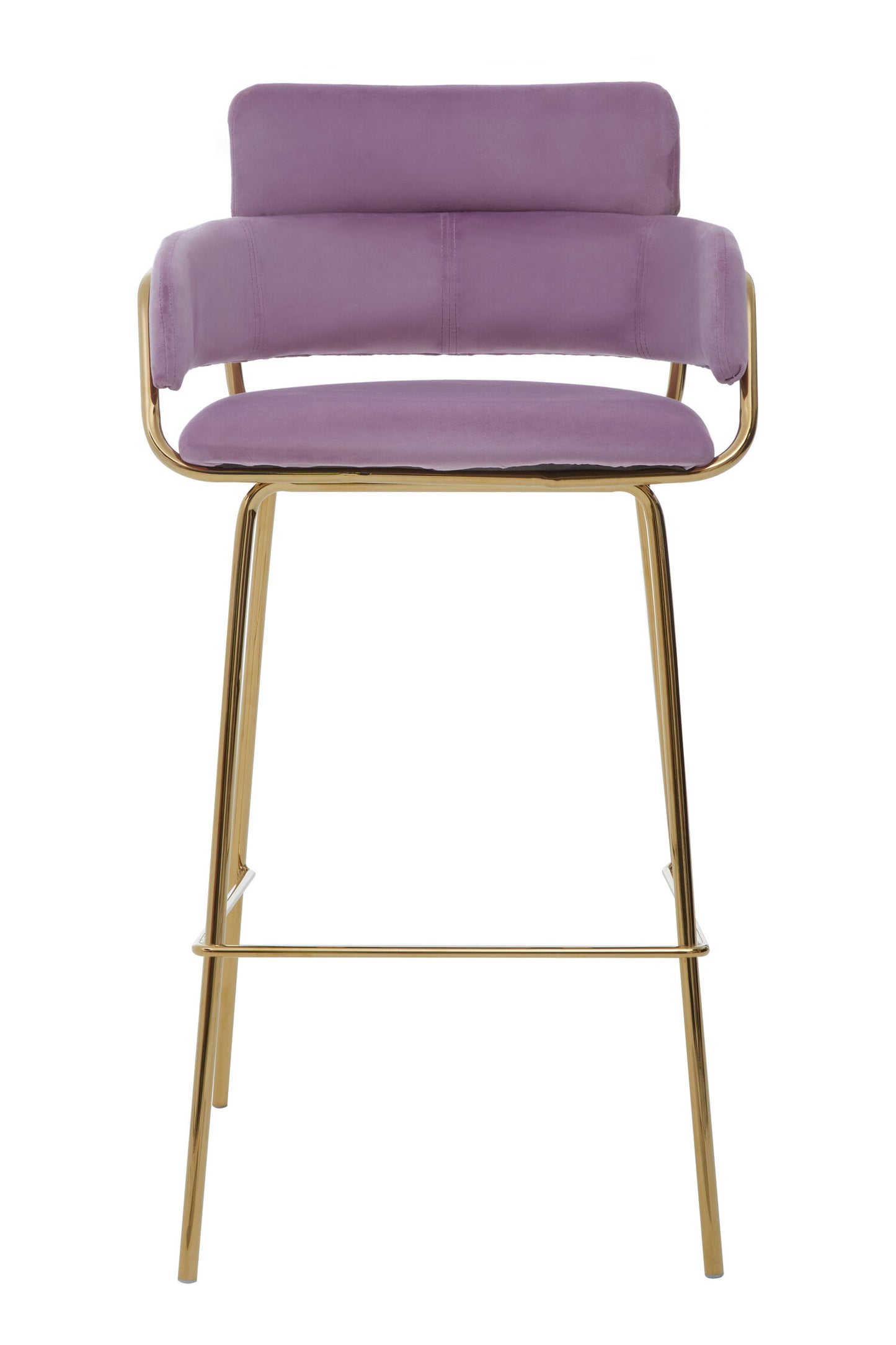 Lorena Pink Velvet Gold Frame Bar Stool | Bali & Blue