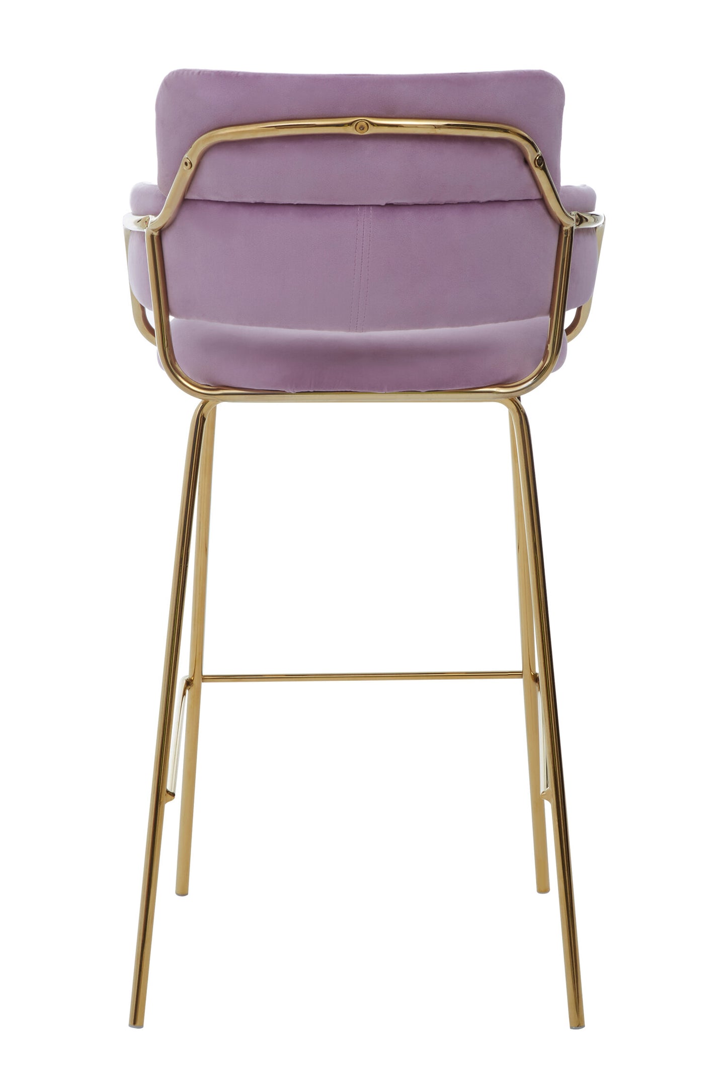 Lorena Pink Velvet Gold Frame Bar Stool | Bali & Blue