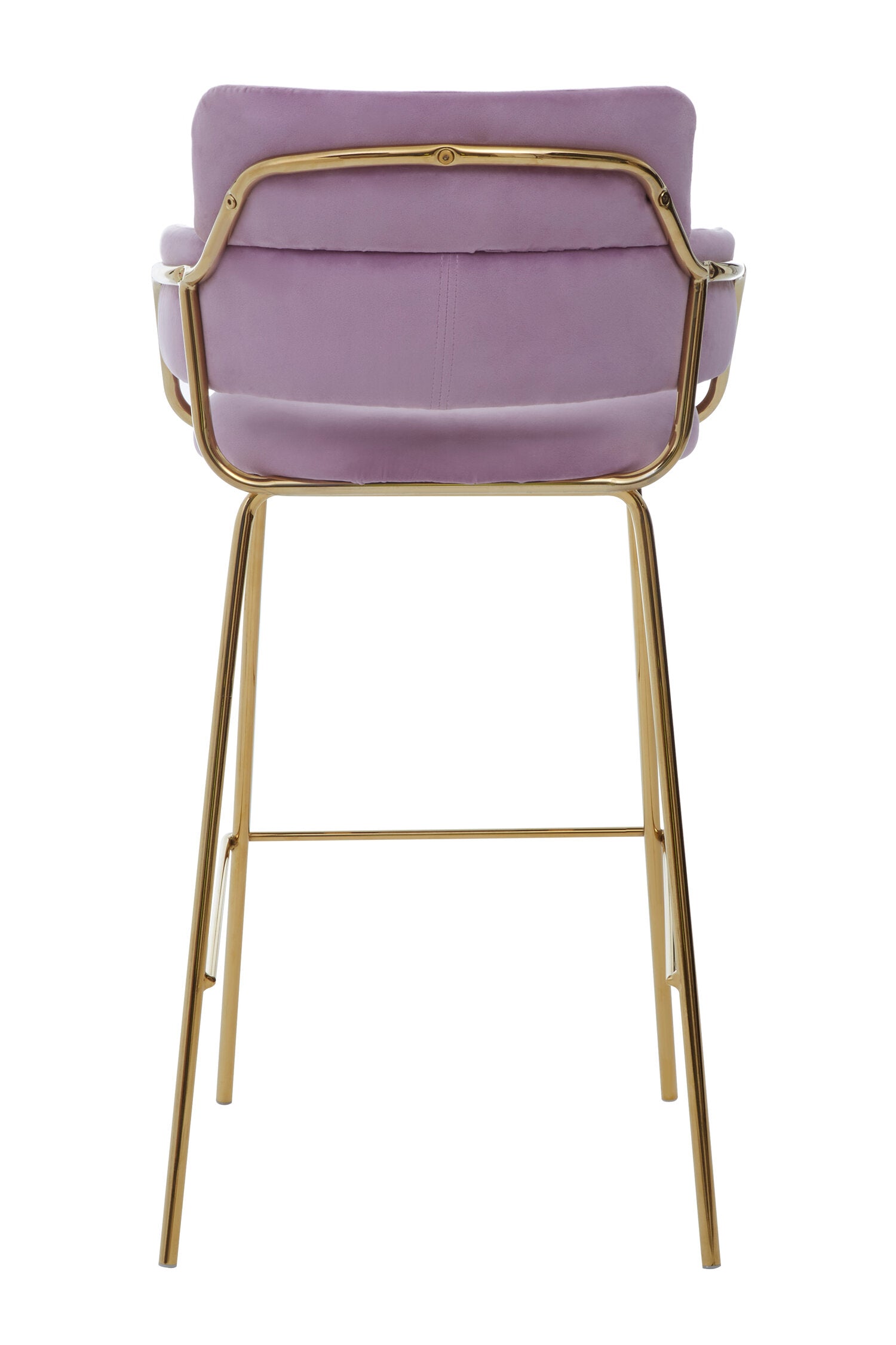 Lorena Pink Velvet Gold Frame Bar Stool | Bali & Blue