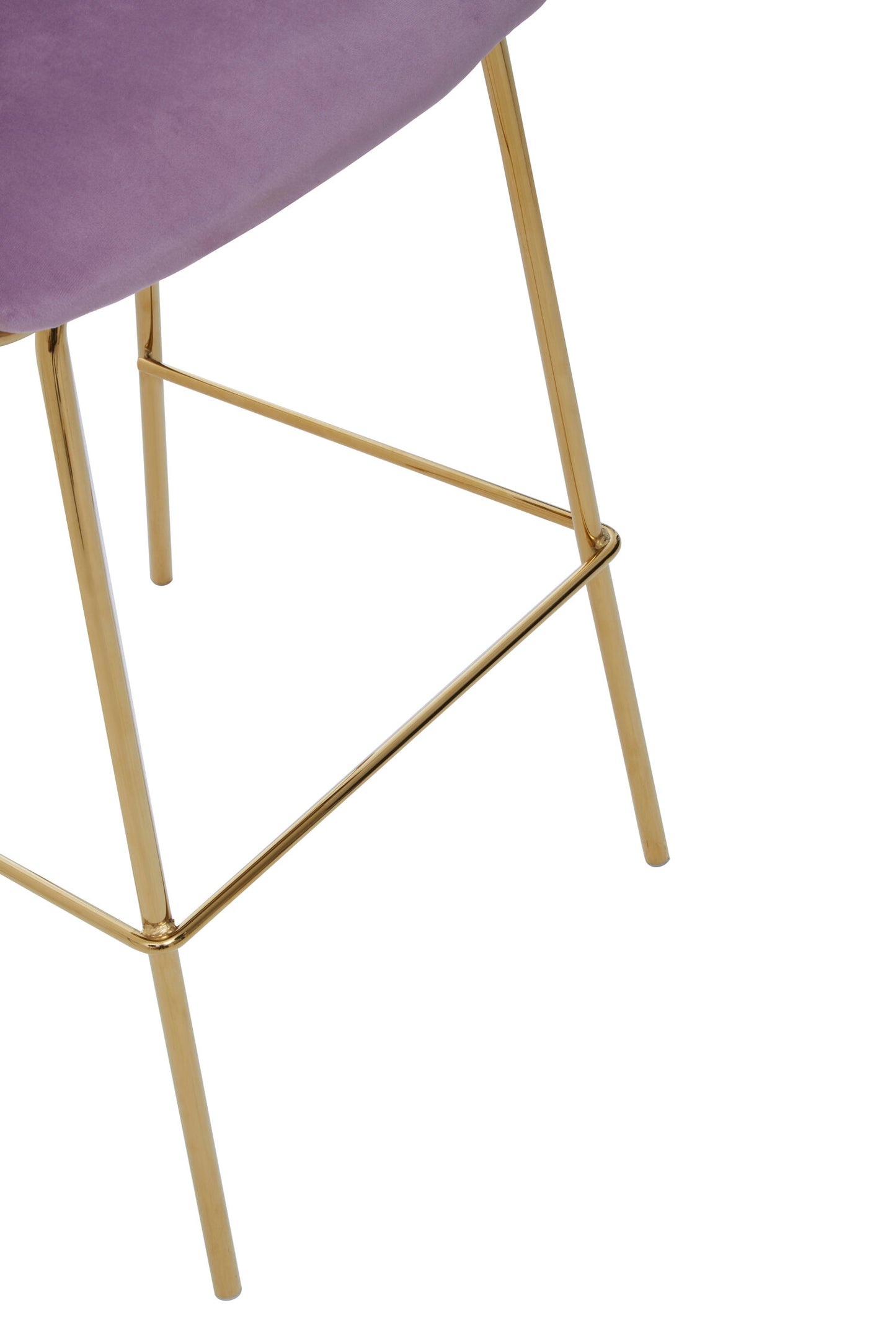 Lorena Pink Velvet Gold Frame Bar Stool