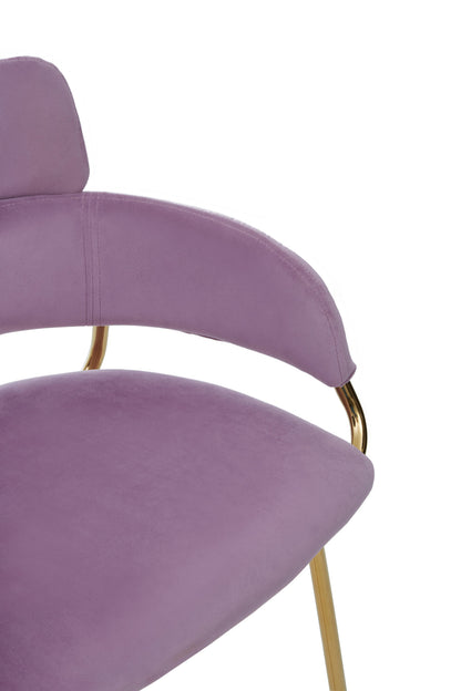 Lorena Pink Velvet Gold Frame Bar Stool