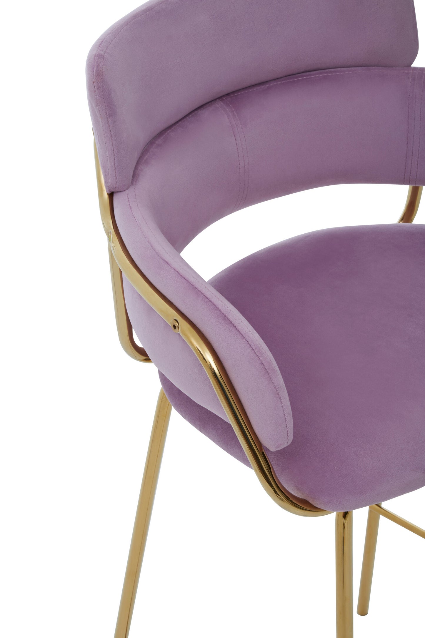 Lorena Pink Velvet Gold Frame Bar Stool