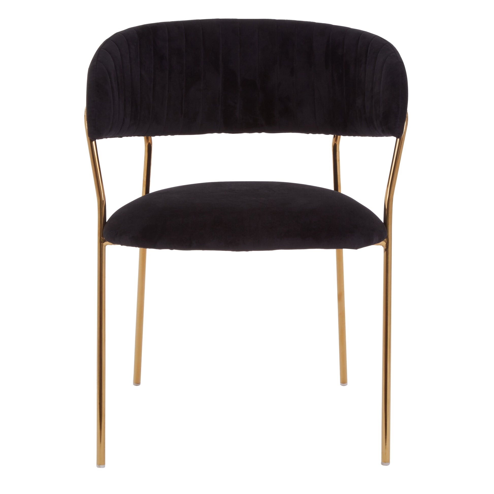 Lorena Black Velvet Gold Leg Dining Chair | Bali & Blue