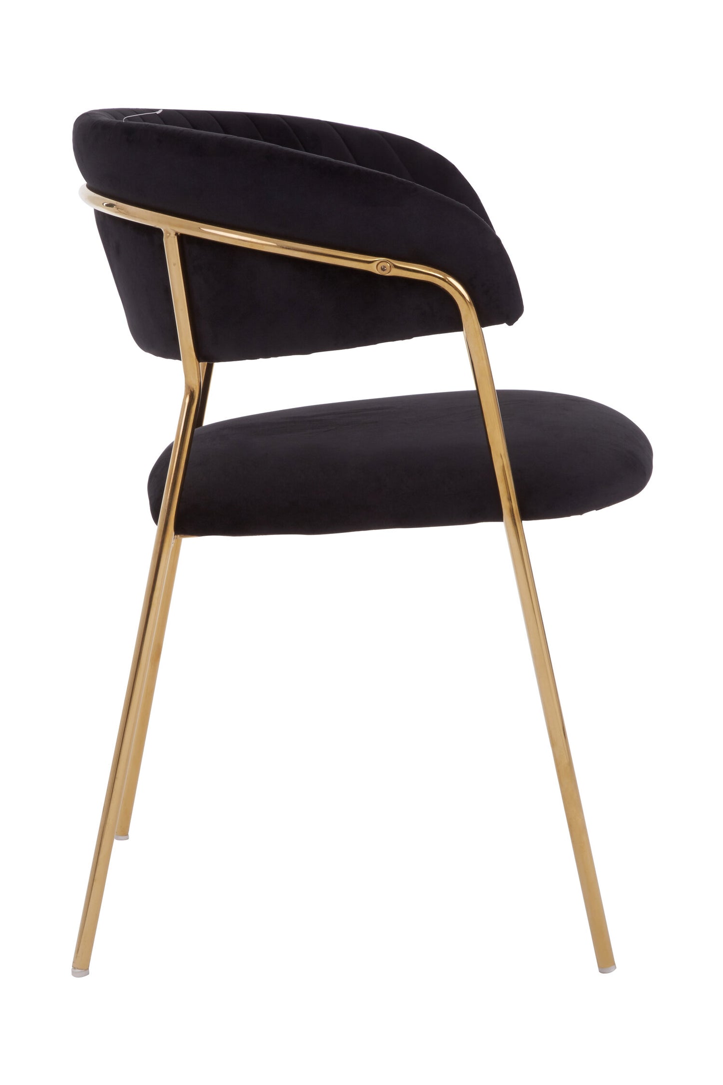 Lorena Black Velvet Gold Leg Dining Chair
