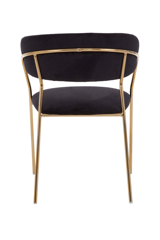 Lorena Black Velvet Gold Leg Dining Chair | Bali & Blue