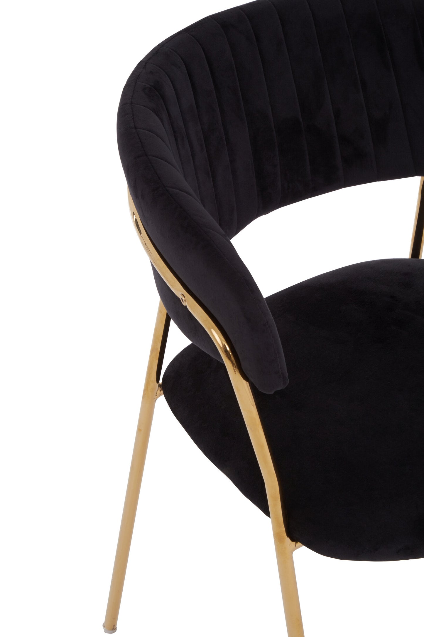 Lorena Black Velvet Gold Leg Dining Chair