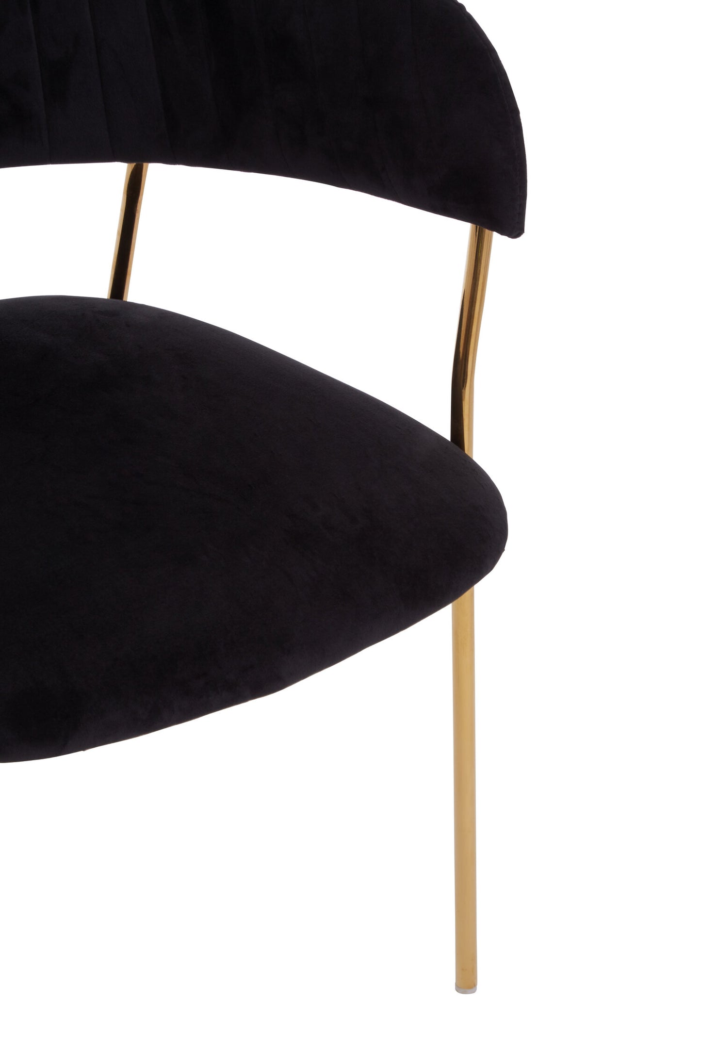 Lorena Black Velvet Gold Leg Dining Chair