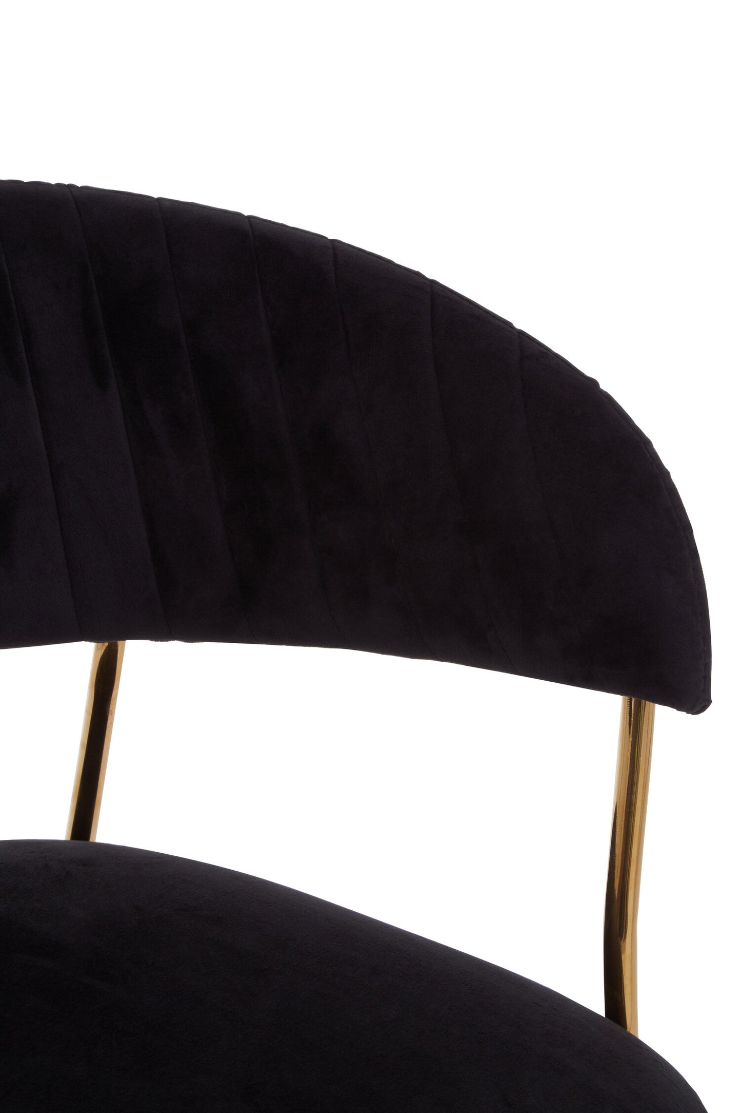 Lorena Black Velvet Gold Leg Dining Chair