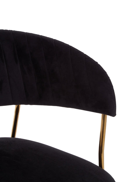 Lorena Black Velvet Gold Leg Dining Chair