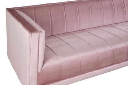 Renee Pink Velvet 3 Seater Sofa