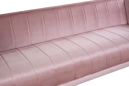 Renee Pink Velvet 3 Seater Sofa