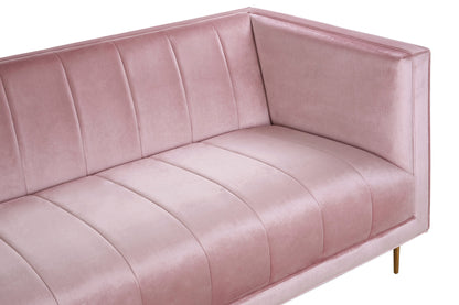 Renee Pink Velvet 3 Seater Sofa