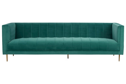 Renee Green Velvet 3 Seater Sofa