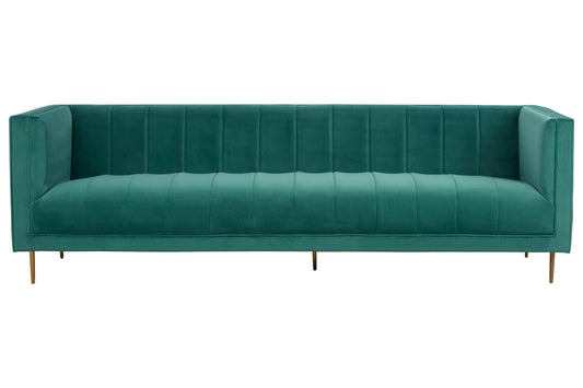 Renee Green Velvet 3 Seater Sofa