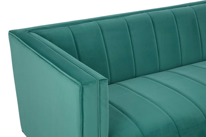Renee Green Velvet 3 Seater Sofa