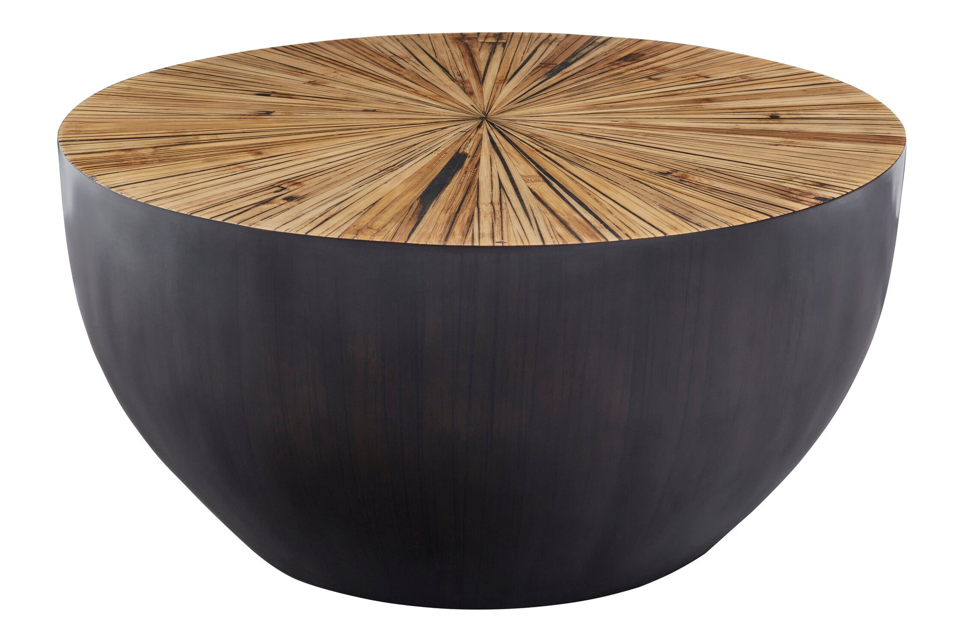 Armand Natural Bamboo Round Coffee Table | Bali & Blue