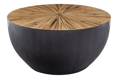 Armand Natural Bamboo Round Coffee Table | Bali & Blue