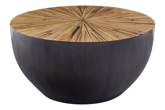 Armand Natural Bamboo Round Coffee Table | Bali & Blue