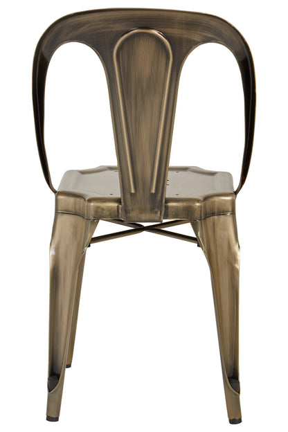Industrial Brass Metal Dining Chair | Bali & Blue