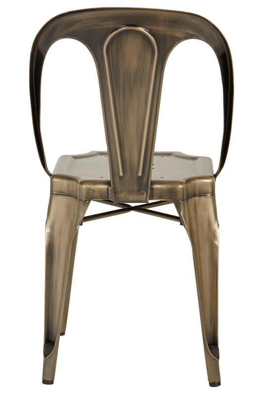 Industrial Brass Metal Dining Chair | Bali & Blue