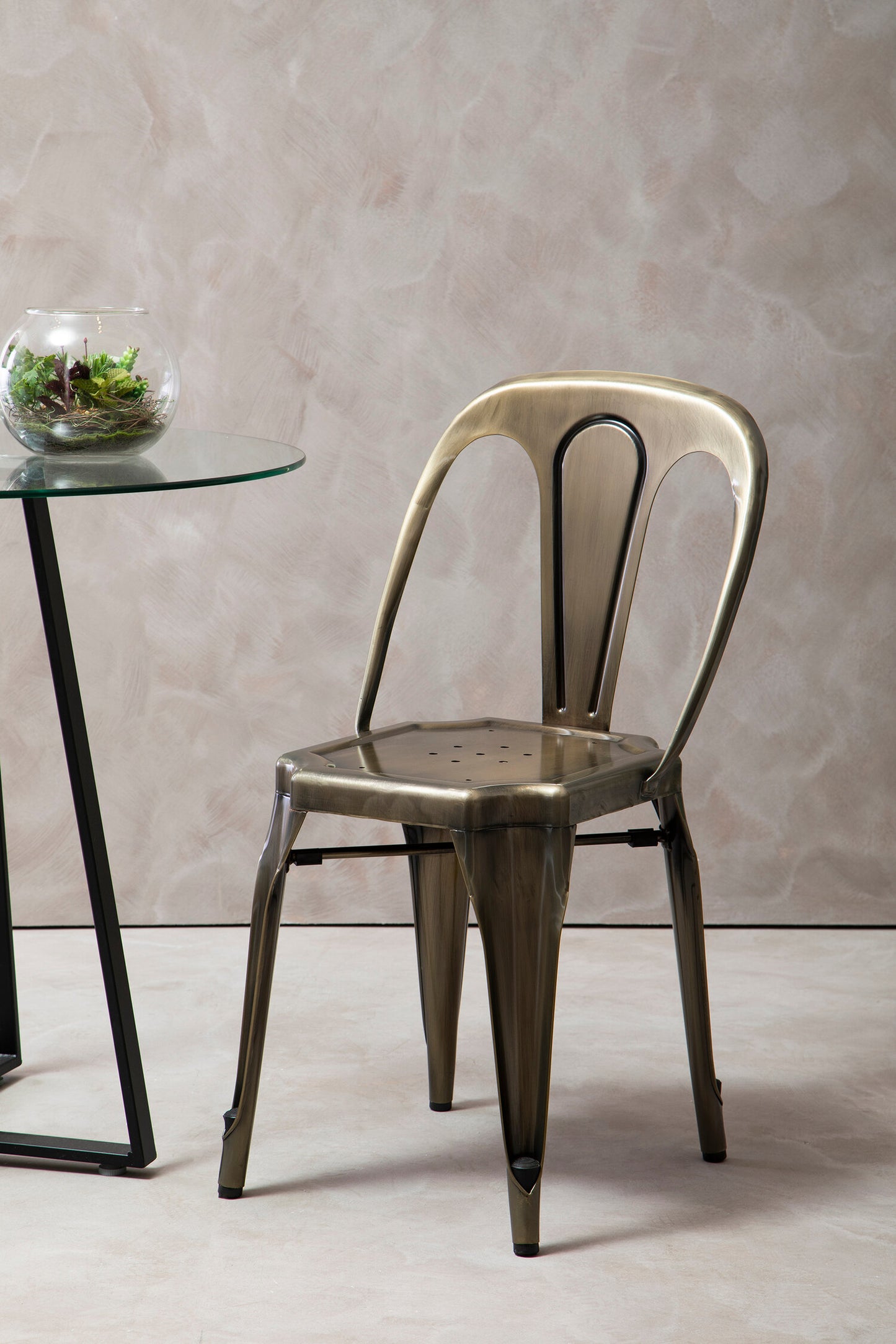 Industrial Brass Metal Dining Chair