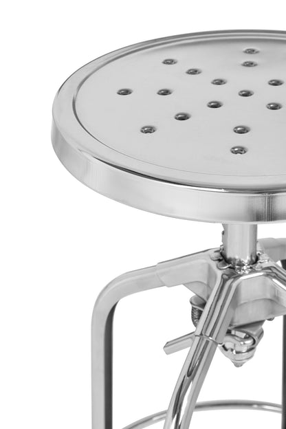 Cannes Chrome Industrial Adjustable Bar Stool