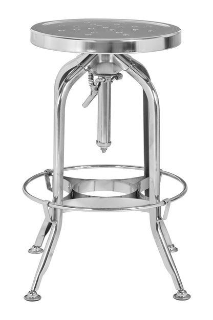 Cannes Chrome Industrial Adjustable Bar Stool