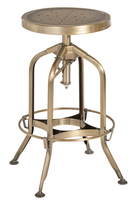 Cannes Brass Industrial Adjustable Bar Stool | Bali & Blue