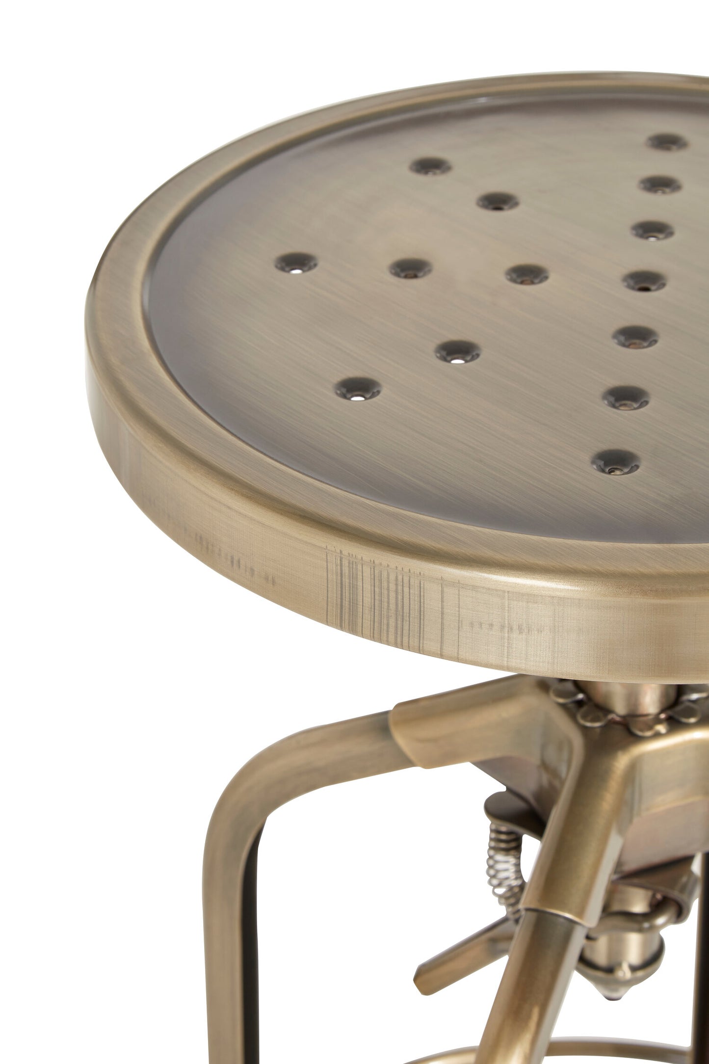 Cannes Brass Industrial Adjustable Bar Stool
