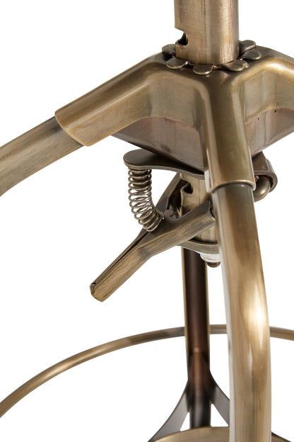 Cannes Brass Industrial Adjustable Bar Stool