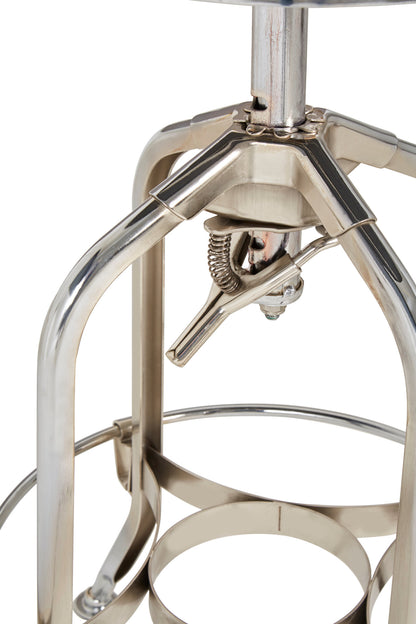 Cannes Chrome Ash Wood Adjustable Bar Stool