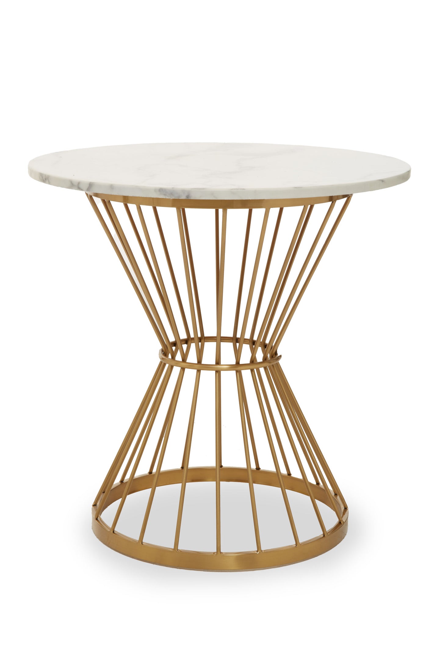 St Tropez Hourglass Dining Table with White Marble and Gold Base