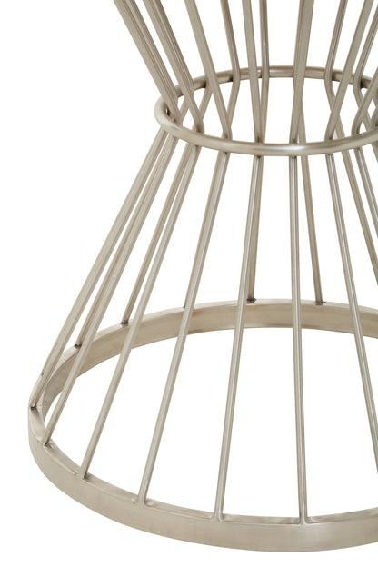 St Tropez Hourglass Dining Table with Black Marble and Silver Base