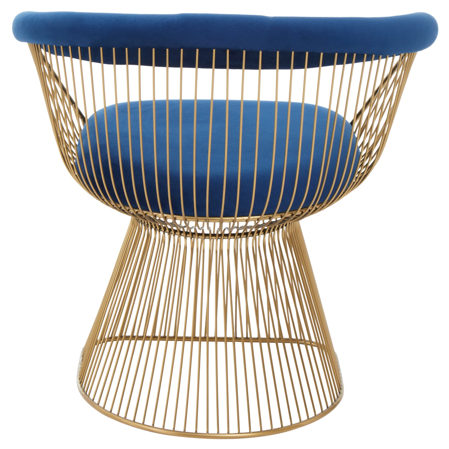St Tropez Navy Blue Velvet And Brushed Gold Accent Chair