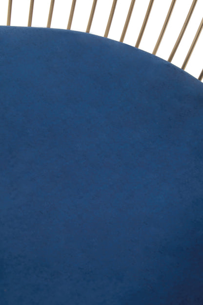 St Tropez Navy Blue Velvet And Brushed Gold Accent Chair