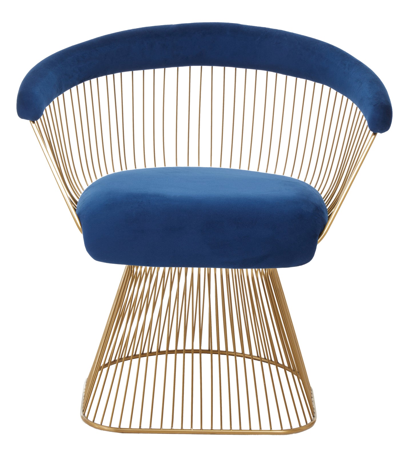 St Tropez Navy Blue Velvet And Brushed Gold Accent Chair