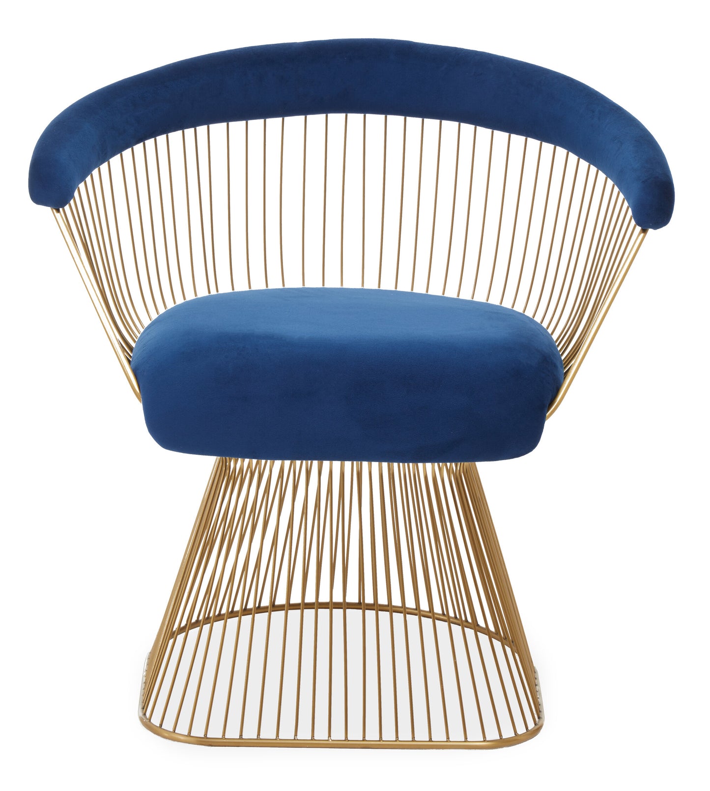 St Tropez Navy Blue Velvet And Brushed Gold Accent Chair