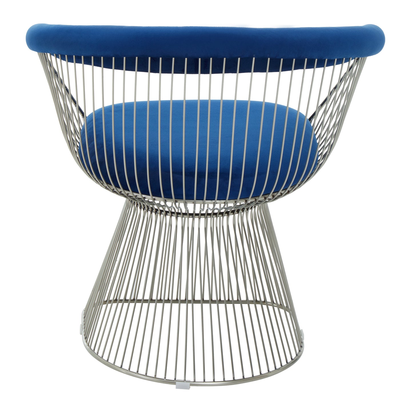 St Tropez Navy Blue Velvet And Brushed Silver Accent Chair