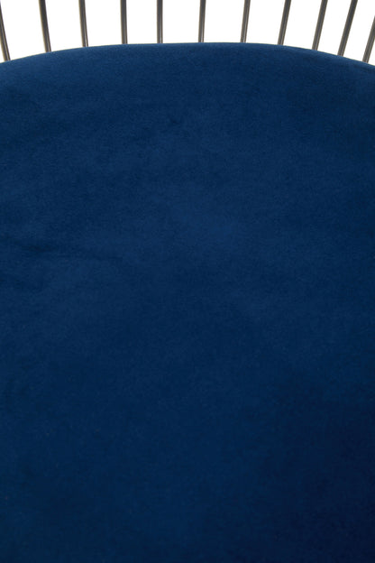 St Tropez Navy Blue Velvet And Brushed Silver Accent Chair