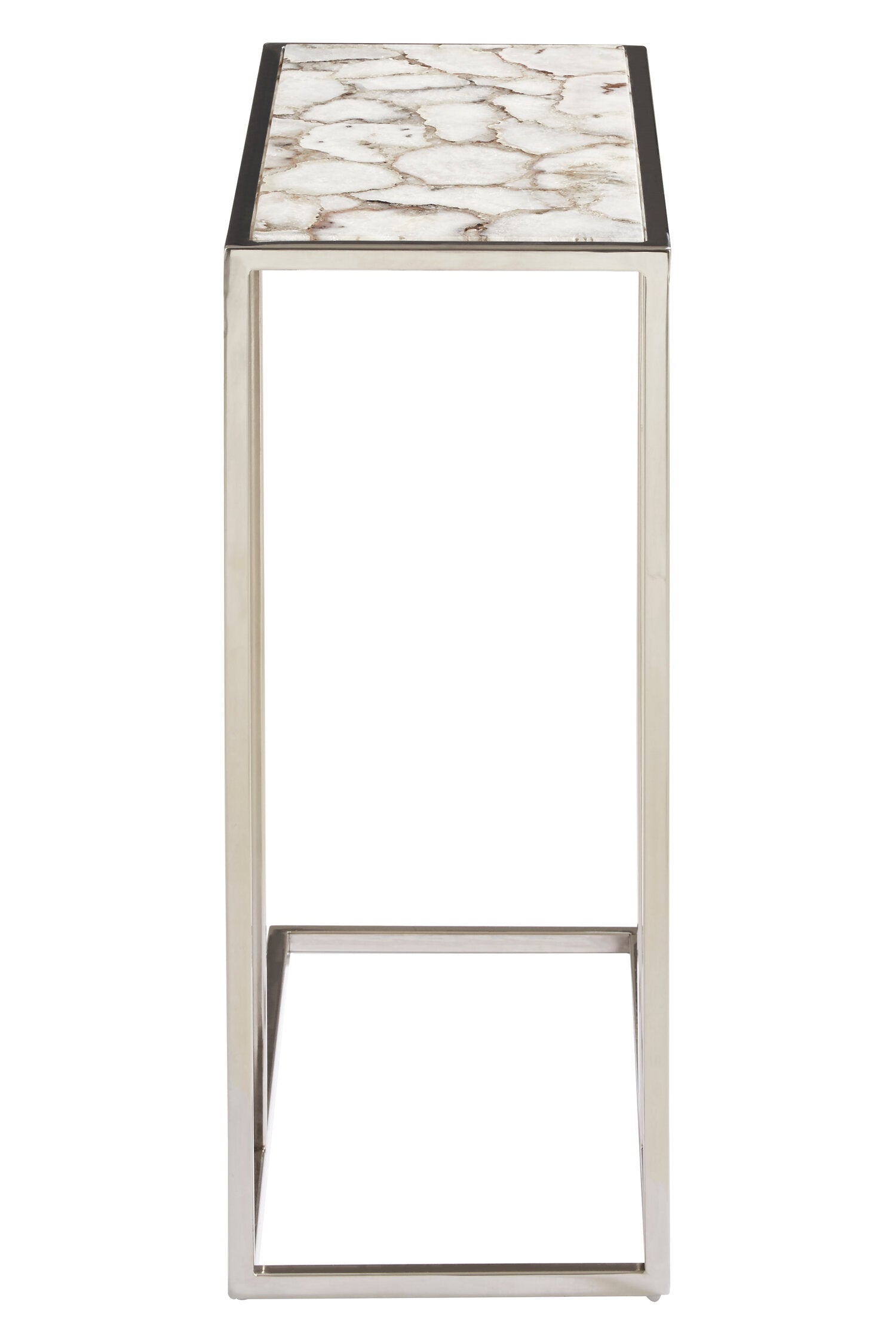 Helena Luxe White Agate and Silver Side Table | Bali & Blue
