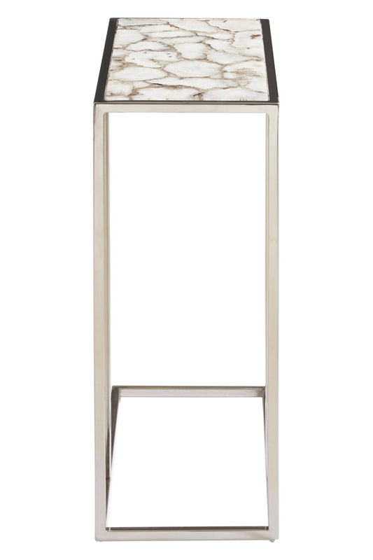 Helena Luxe White Agate and Silver Side Table | Bali & Blue