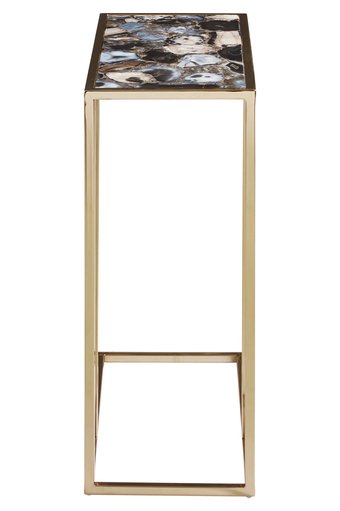Helena Industrial Black Agate and Gold Side Table | Bali & Blue