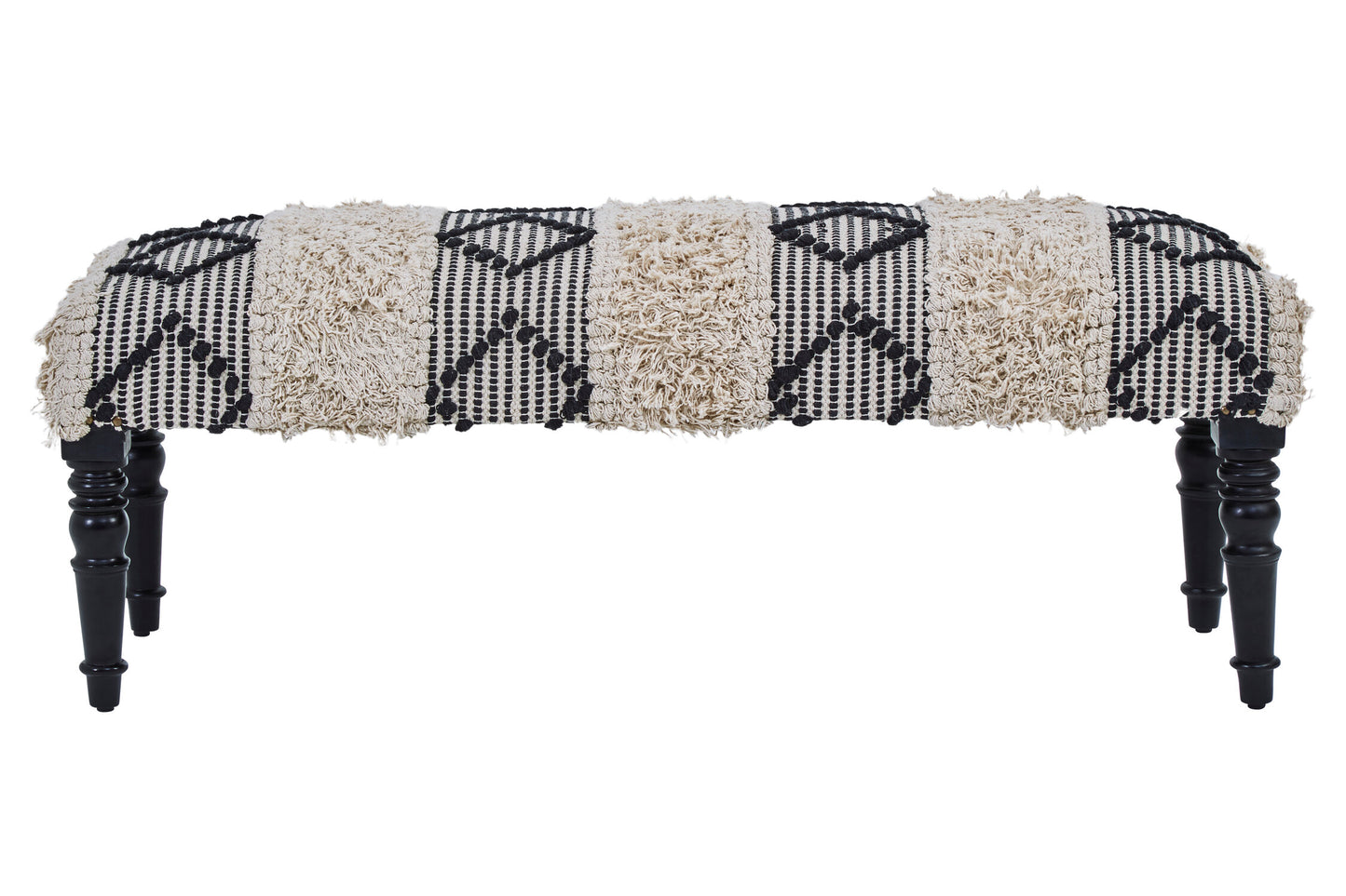 Aztec Black And White Moroccan Bench