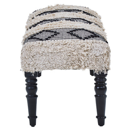 Aztec Black And White Moroccan Bench