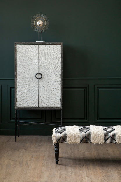 Aztec Black And White Moroccan Bench